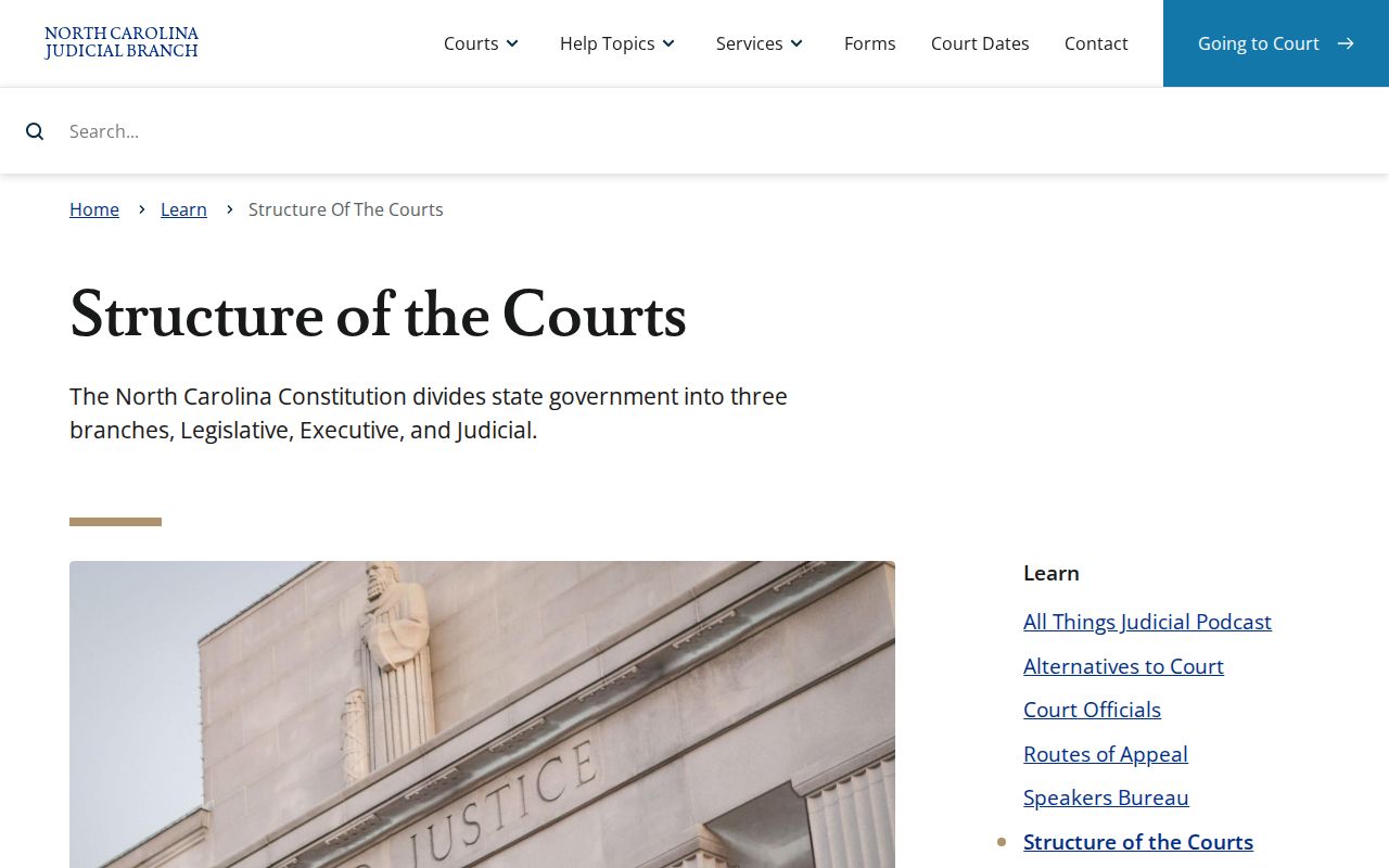 North Carolina unified court structure for Lee County criminal court cases