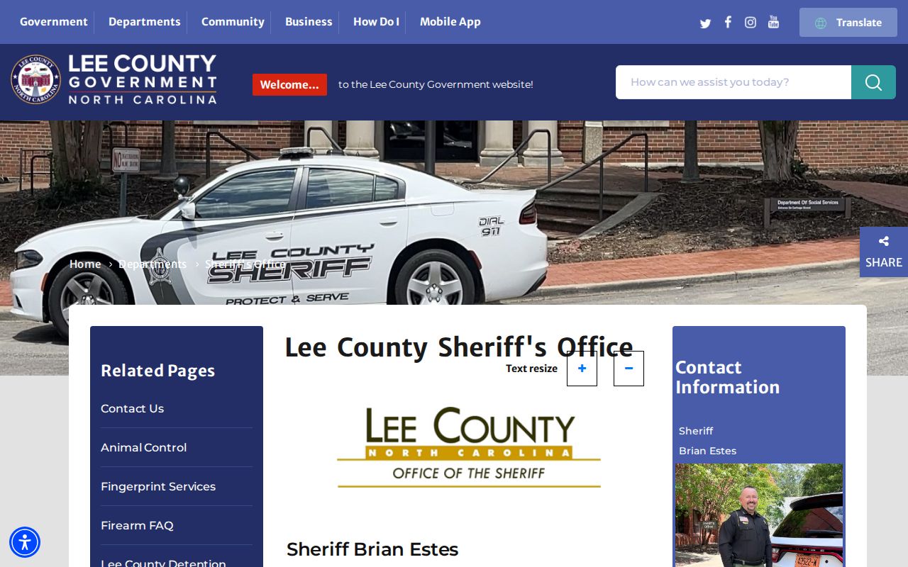 Lee County criminal records sheriff office information