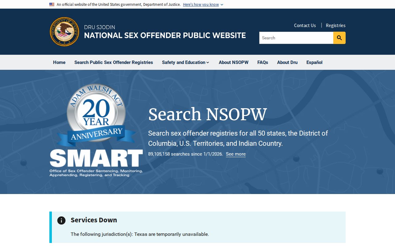 National cross-state registry search for Lee County sex offender checks